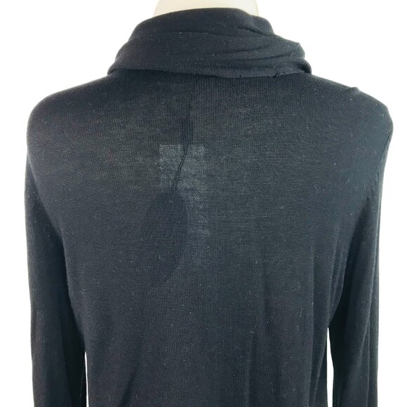 Cupio Women's Black Drape Cardigan Sweater Versatile Two-Way Styling Size Medium - Picture 7 of 11